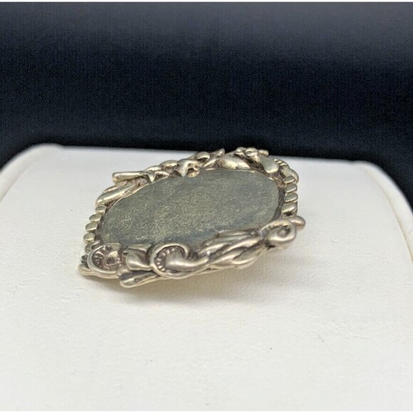 VINTAGE 1994 DESIGNER ANDREA BARNET Sterling Silver Ornate Scroll Frame Pendant - Picture 4 of 6